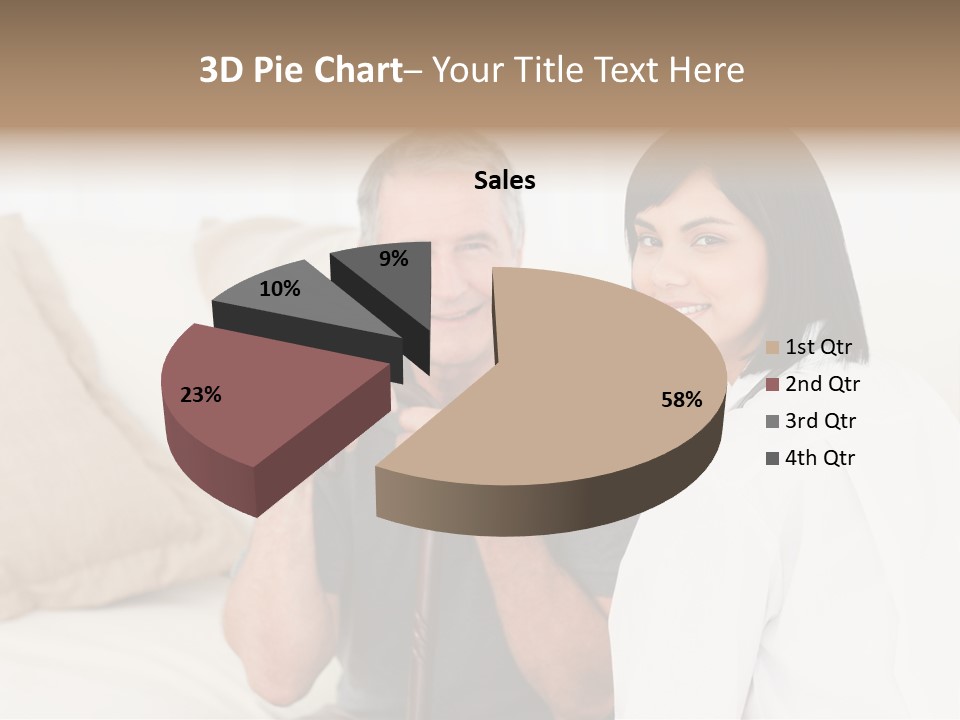 Stethoscope Elderly Sitting PowerPoint Template
