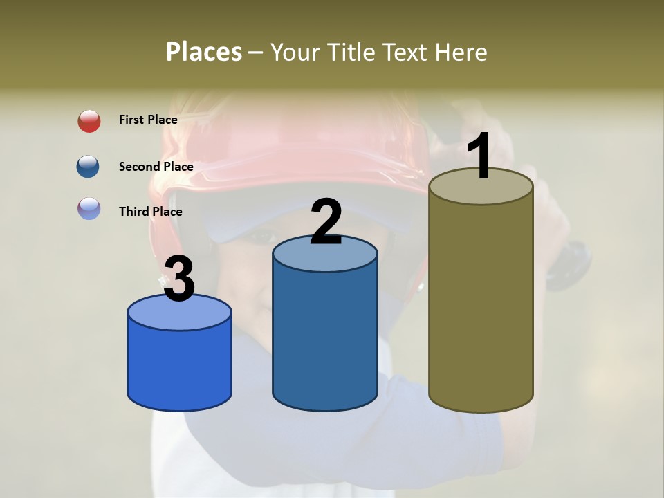 A Young Boy In A Baseball Uniform Holding A Bat PowerPoint Template