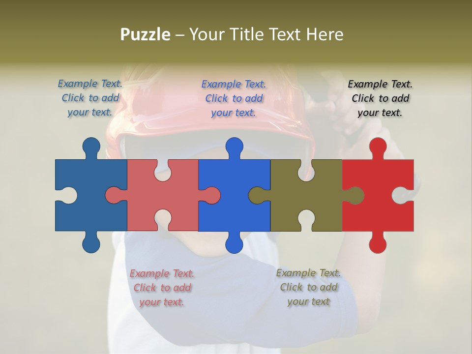 A Young Boy In A Baseball Uniform Holding A Bat PowerPoint Template