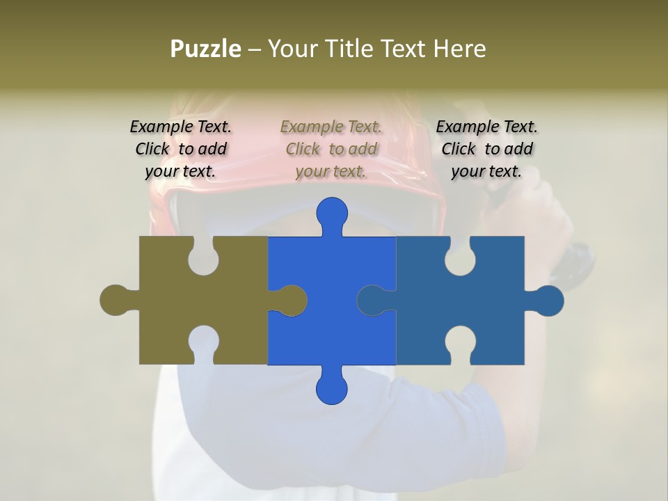 A Young Boy In A Baseball Uniform Holding A Bat PowerPoint Template