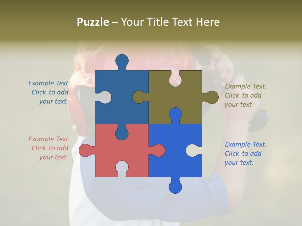 A Young Boy In A Baseball Uniform Holding A Bat PowerPoint Template