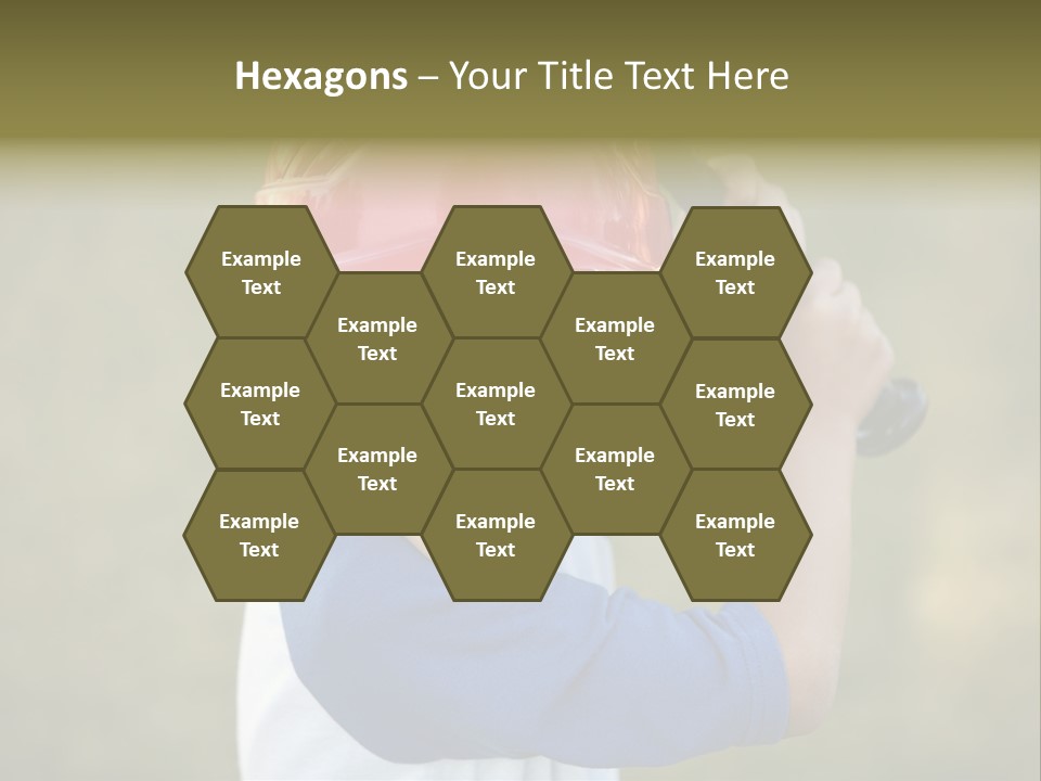 A Young Boy In A Baseball Uniform Holding A Bat PowerPoint Template