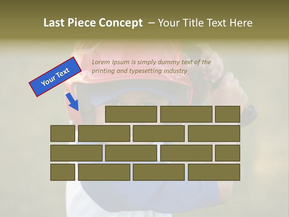 A Young Boy In A Baseball Uniform Holding A Bat PowerPoint Template
