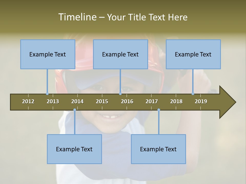 A Young Boy In A Baseball Uniform Holding A Bat PowerPoint Template