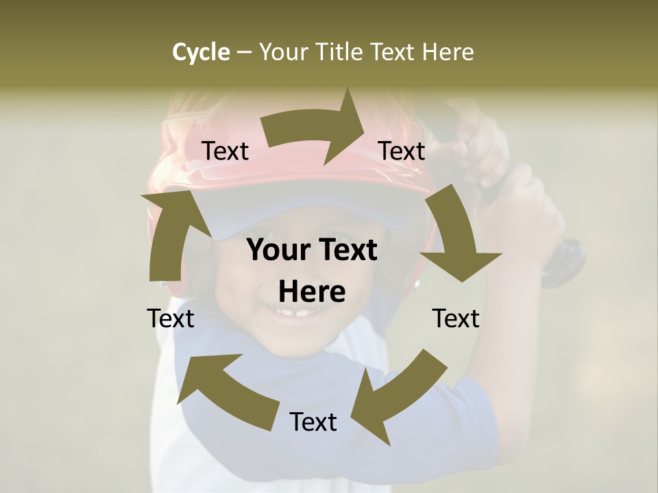 A Young Boy In A Baseball Uniform Holding A Bat PowerPoint Template