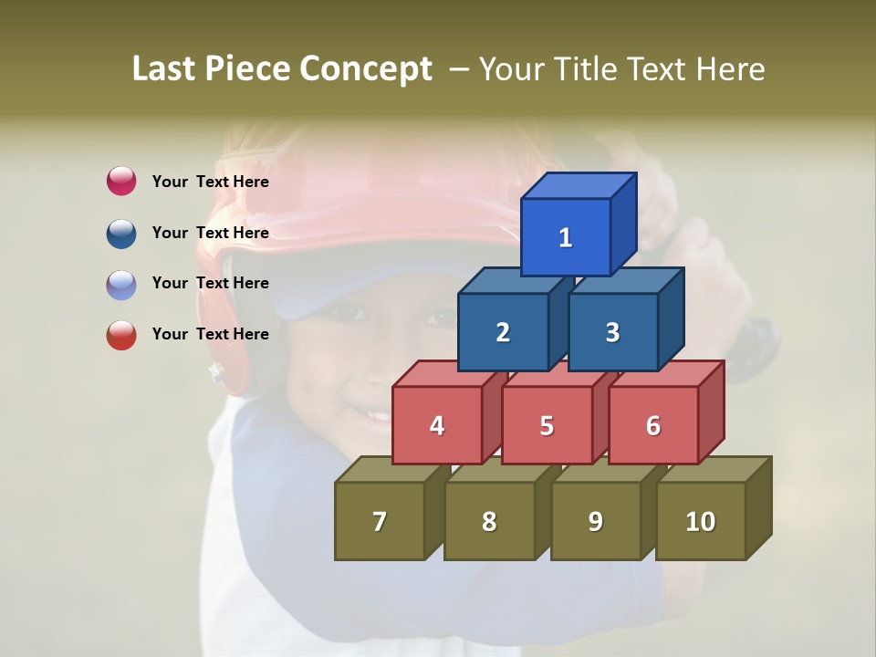 A Young Boy In A Baseball Uniform Holding A Bat PowerPoint Template