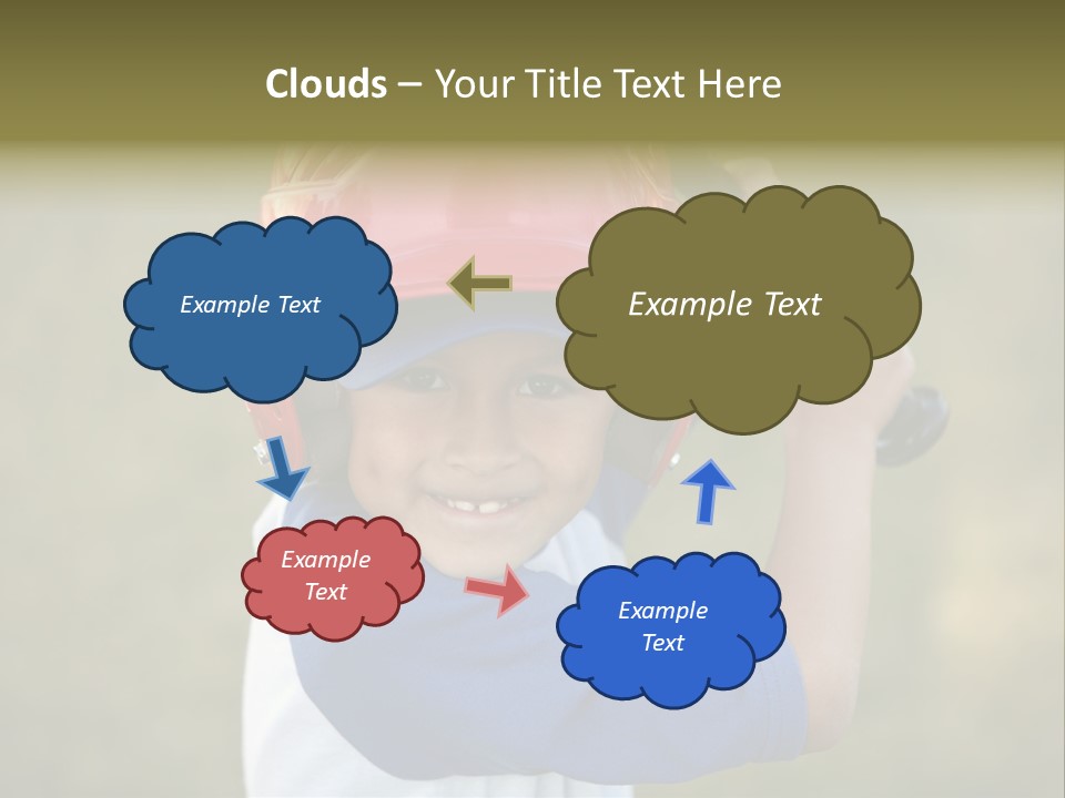 A Young Boy In A Baseball Uniform Holding A Bat PowerPoint Template