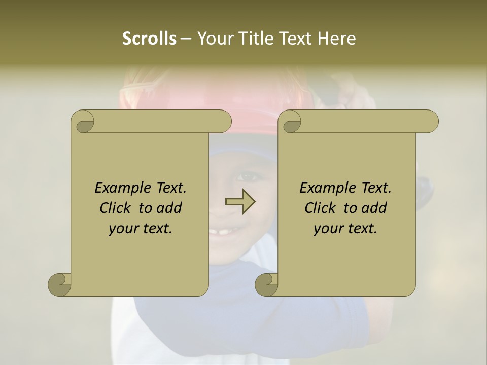A Young Boy In A Baseball Uniform Holding A Bat PowerPoint Template