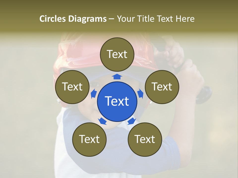 A Young Boy In A Baseball Uniform Holding A Bat PowerPoint Template