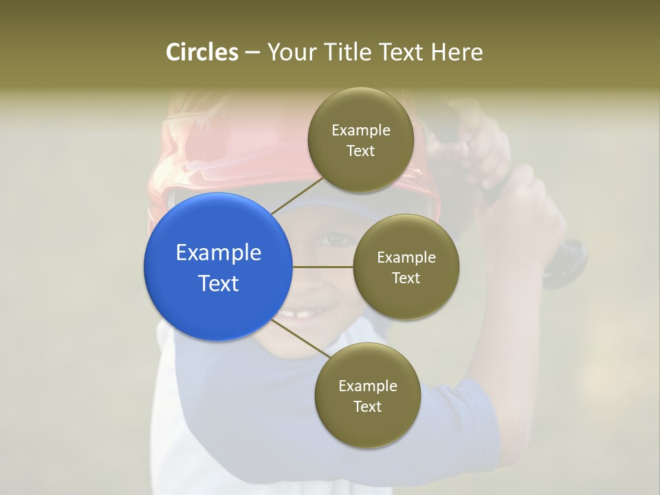 A Young Boy In A Baseball Uniform Holding A Bat PowerPoint Template