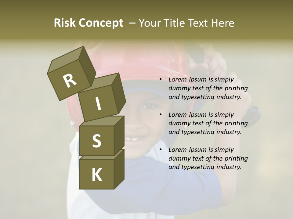 A Young Boy In A Baseball Uniform Holding A Bat PowerPoint Template