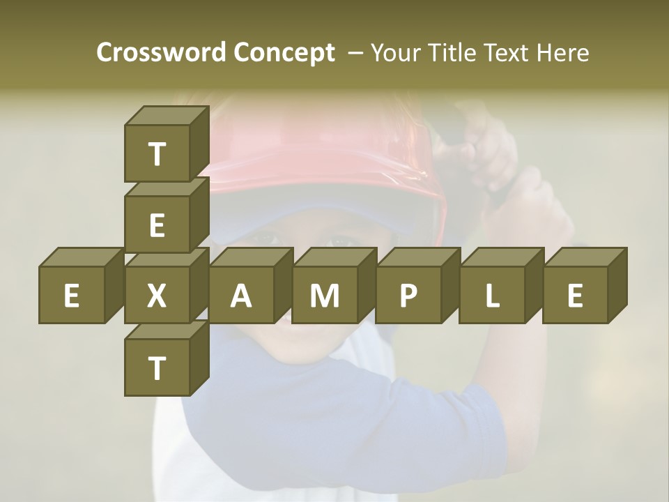 A Young Boy In A Baseball Uniform Holding A Bat PowerPoint Template