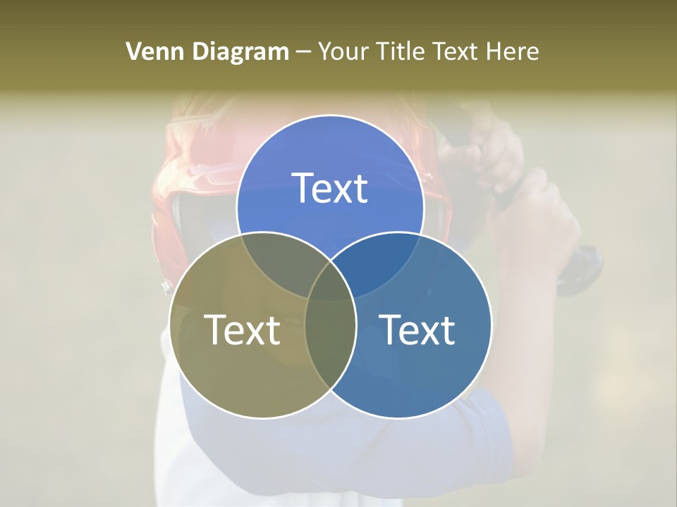 A Young Boy In A Baseball Uniform Holding A Bat PowerPoint Template