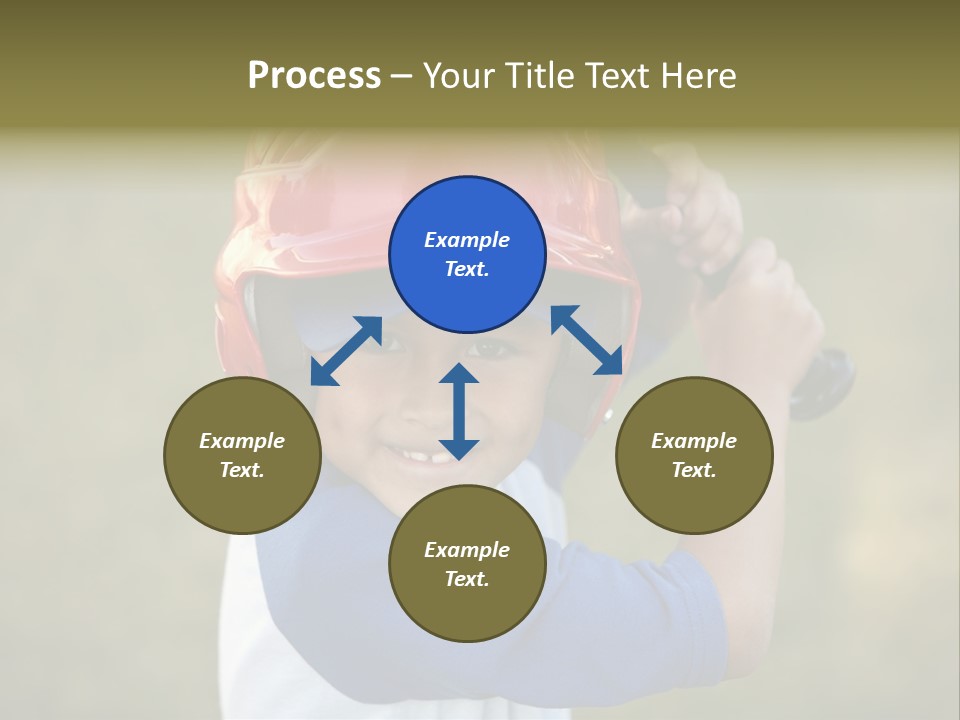 A Young Boy In A Baseball Uniform Holding A Bat PowerPoint Template