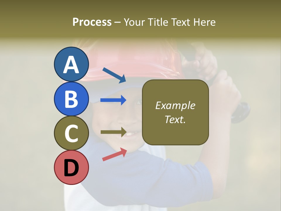 A Young Boy In A Baseball Uniform Holding A Bat PowerPoint Template