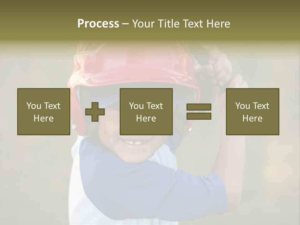 A Young Boy In A Baseball Uniform Holding A Bat PowerPoint Template
