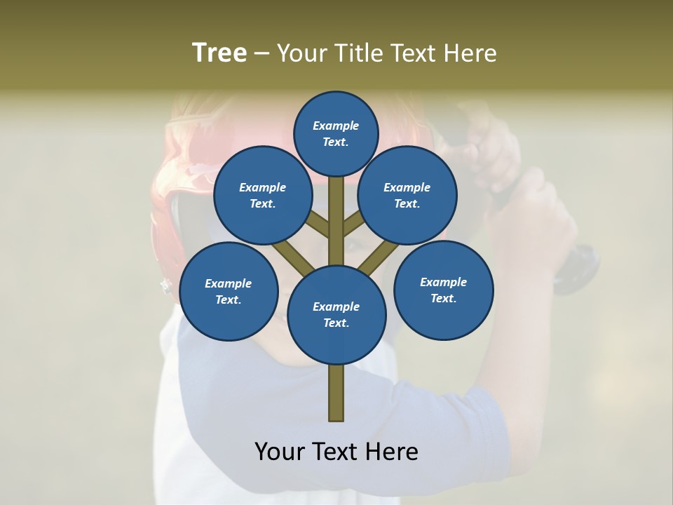 A Young Boy In A Baseball Uniform Holding A Bat PowerPoint Template