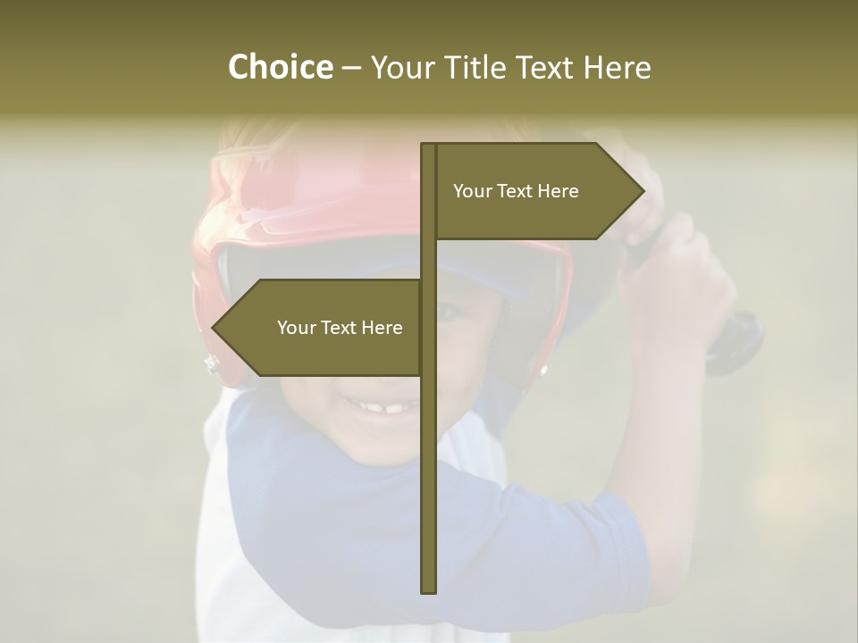 A Young Boy In A Baseball Uniform Holding A Bat PowerPoint Template