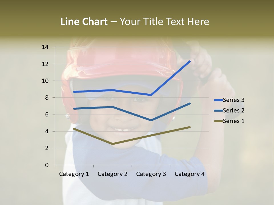 A Young Boy In A Baseball Uniform Holding A Bat PowerPoint Template
