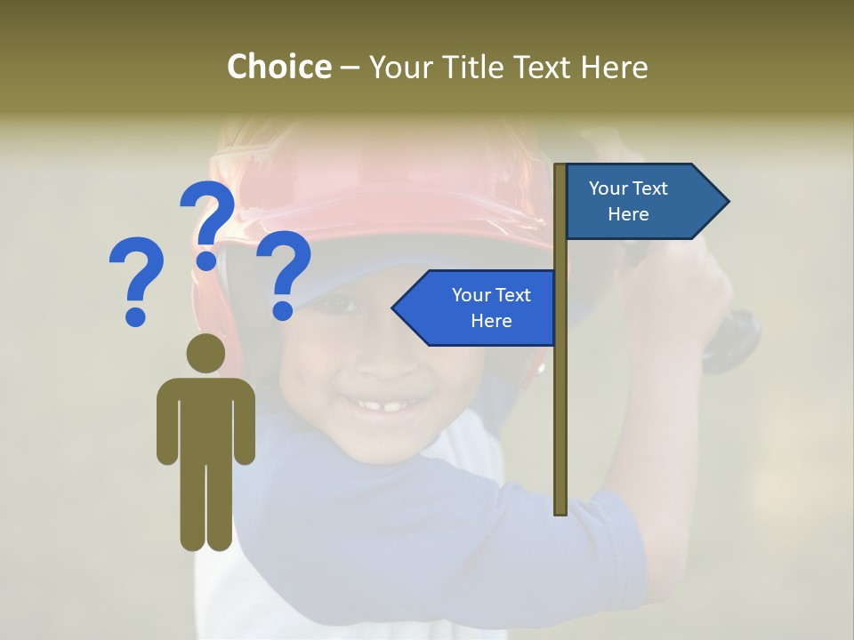 A Young Boy In A Baseball Uniform Holding A Bat PowerPoint Template