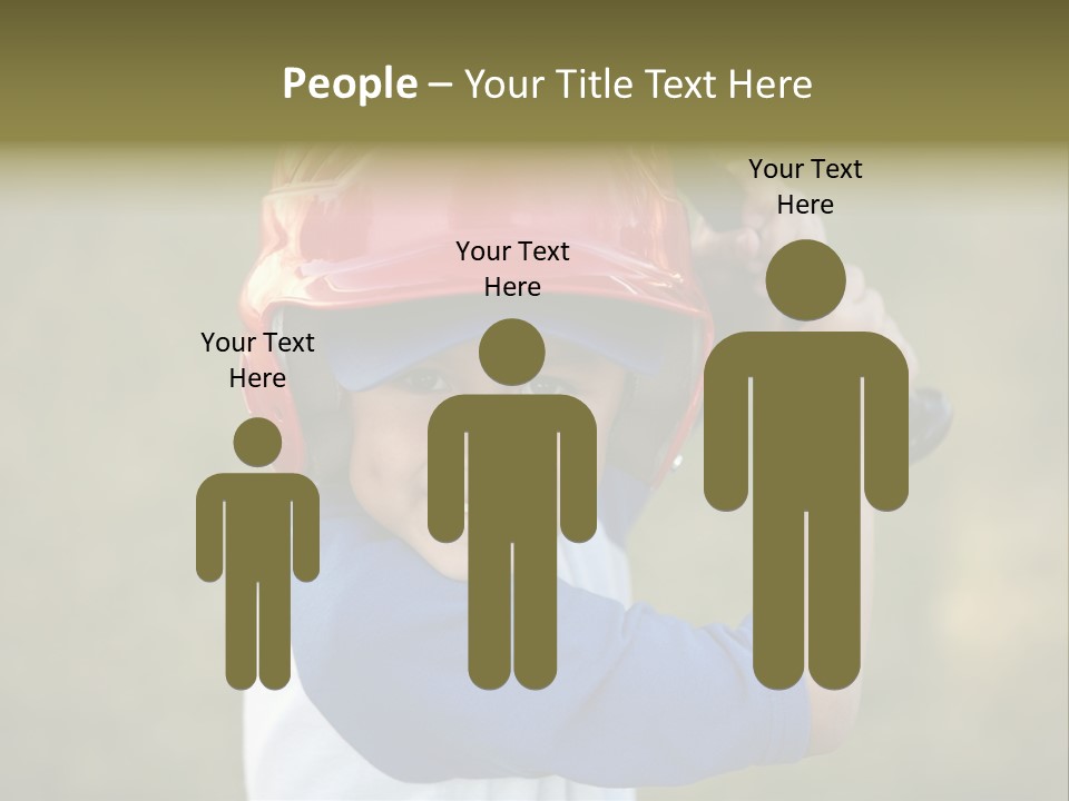 A Young Boy In A Baseball Uniform Holding A Bat PowerPoint Template