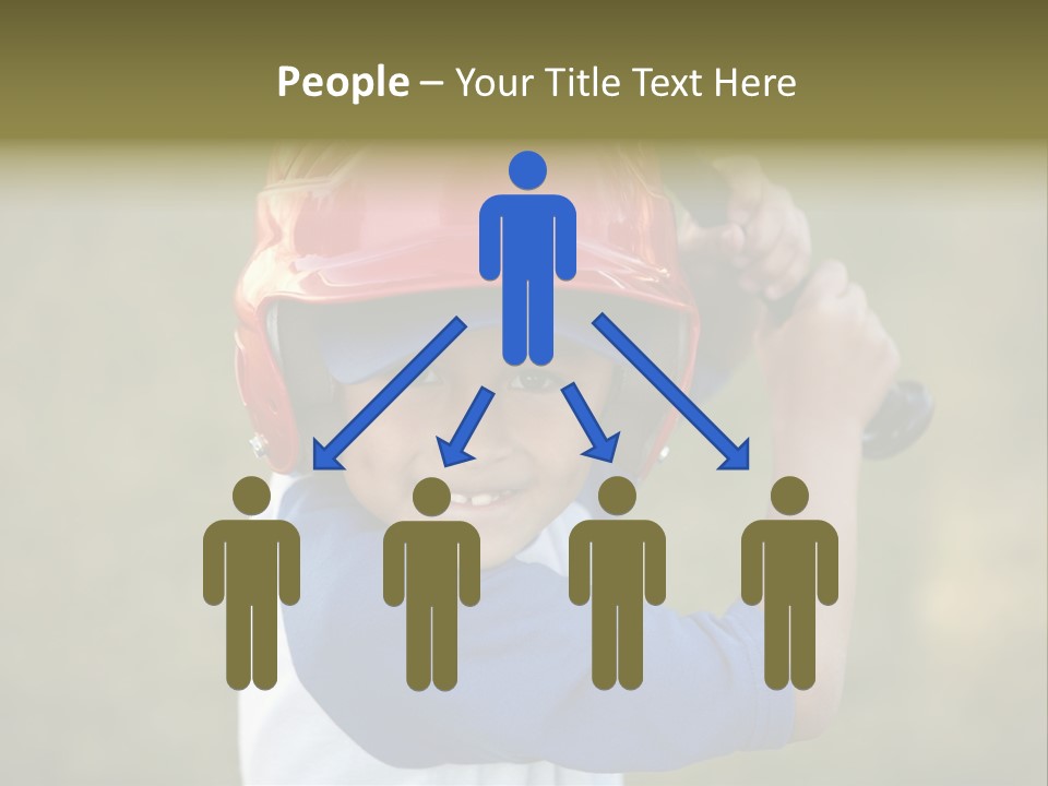 A Young Boy In A Baseball Uniform Holding A Bat PowerPoint Template