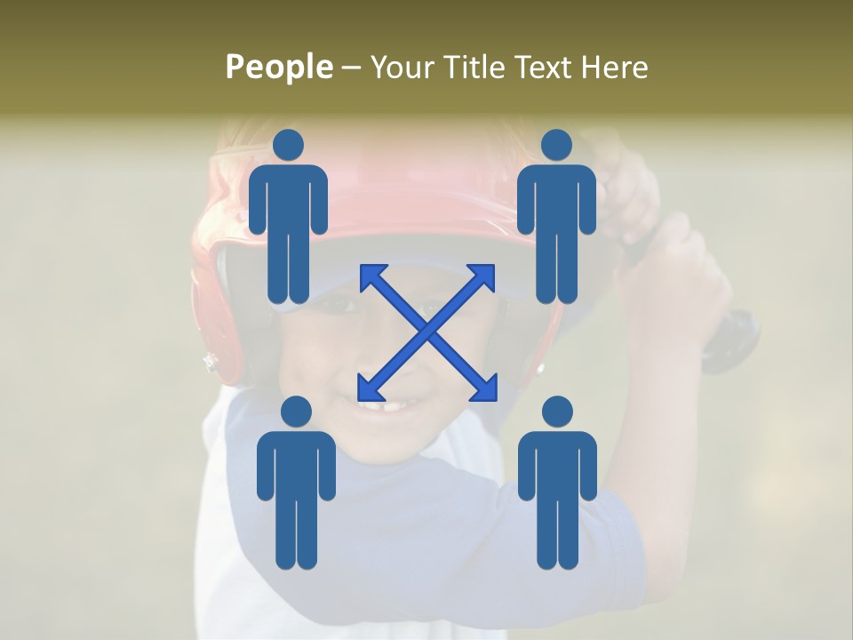 A Young Boy In A Baseball Uniform Holding A Bat PowerPoint Template