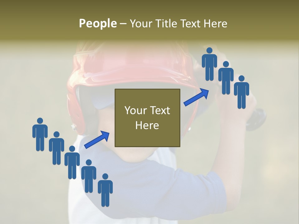 A Young Boy In A Baseball Uniform Holding A Bat PowerPoint Template