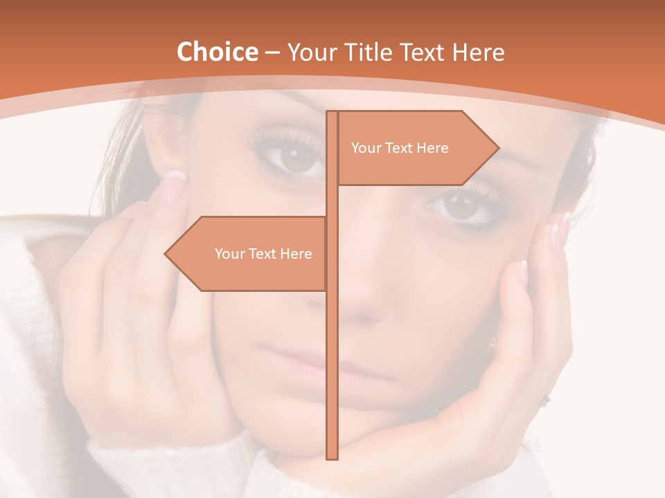 Depressed Melancholy Holding PowerPoint Template