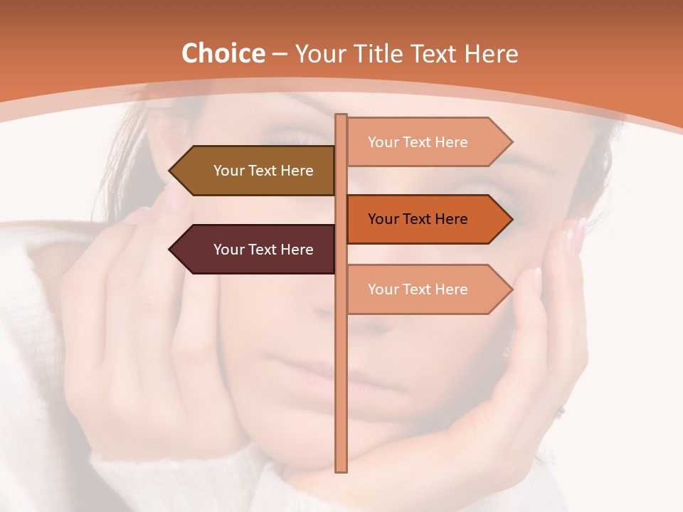 Depressed Melancholy Holding PowerPoint Template