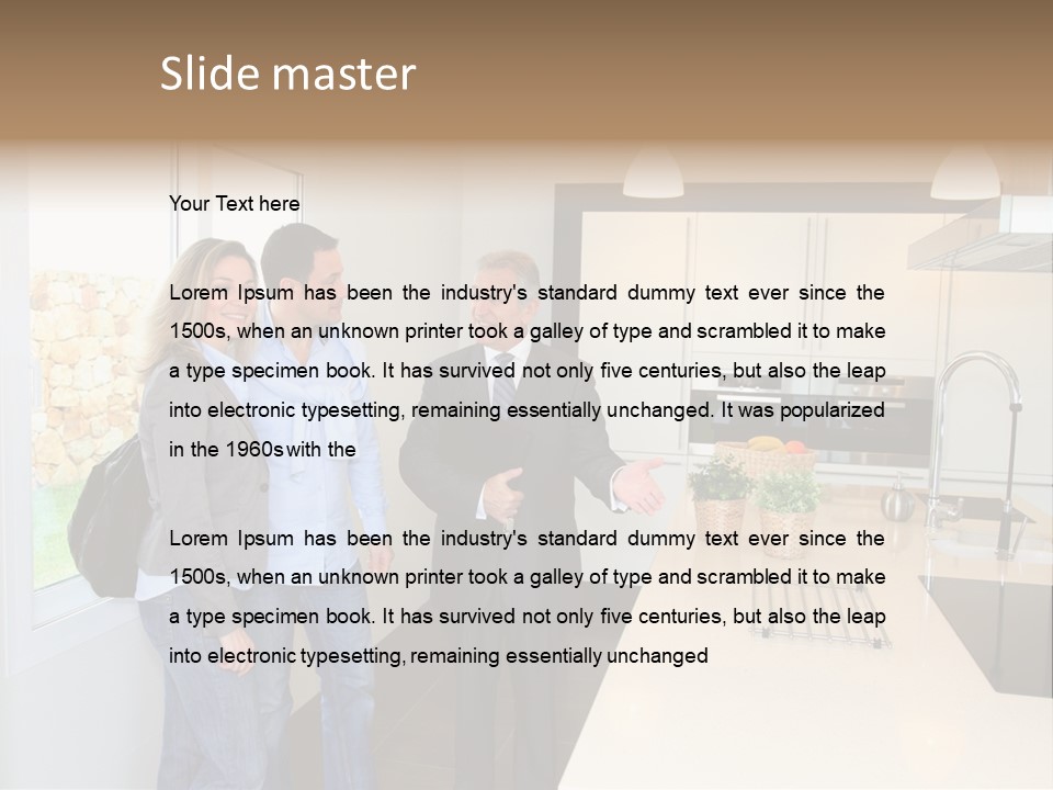 Woman Showing Businessman PowerPoint Template