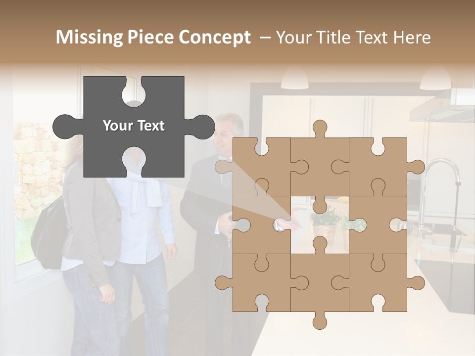 Woman Showing Businessman PowerPoint Template