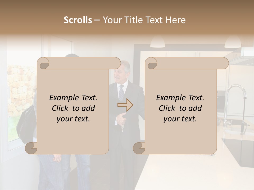 Woman Showing Businessman PowerPoint Template