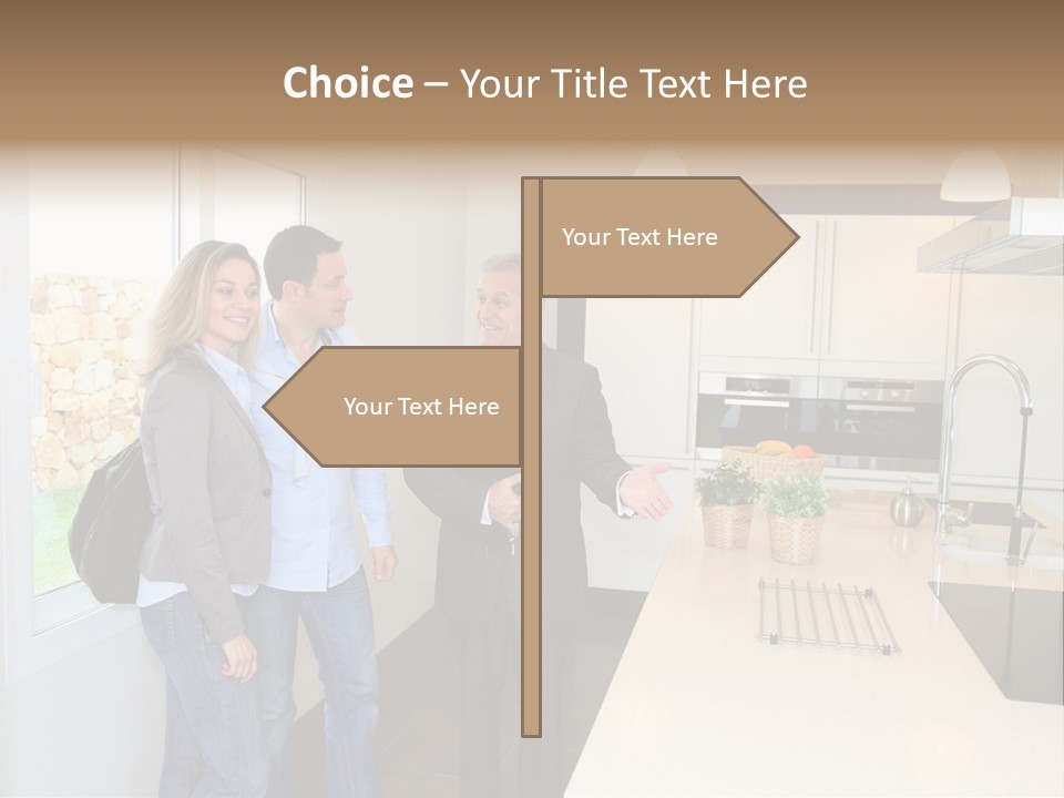Woman Showing Businessman PowerPoint Template