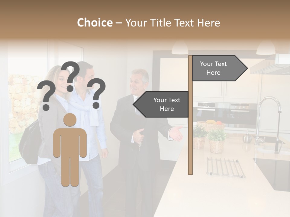 Woman Showing Businessman PowerPoint Template