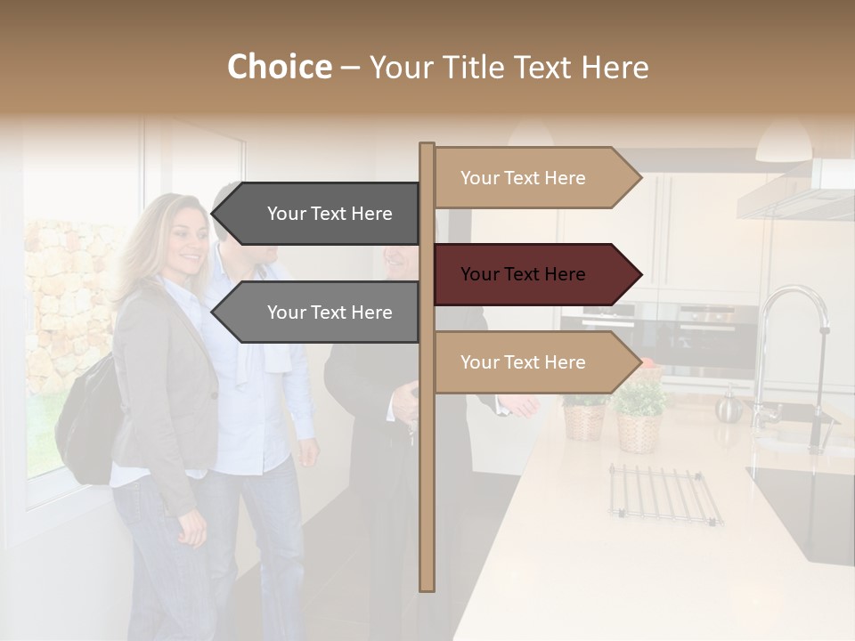 Woman Showing Businessman PowerPoint Template