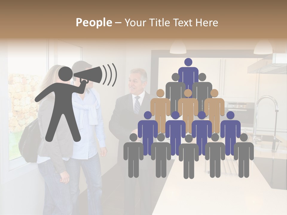 Woman Showing Businessman PowerPoint Template