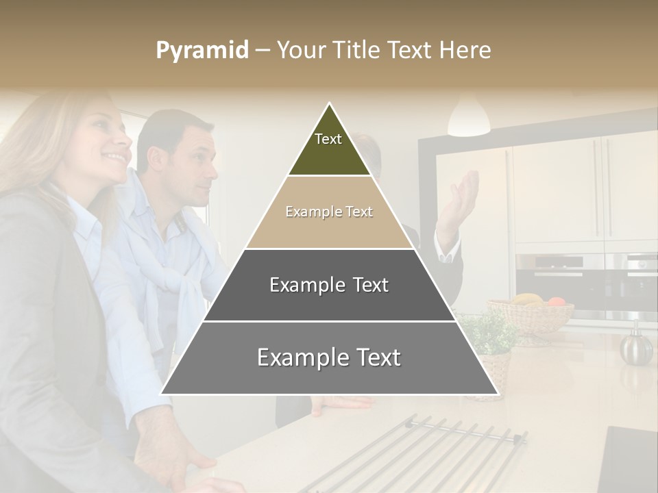 A Group Of People Standing Around A Kitchen Counter PowerPoint Template