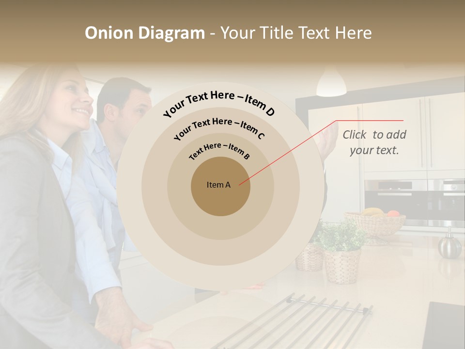 A Group Of People Standing Around A Kitchen Counter PowerPoint Template