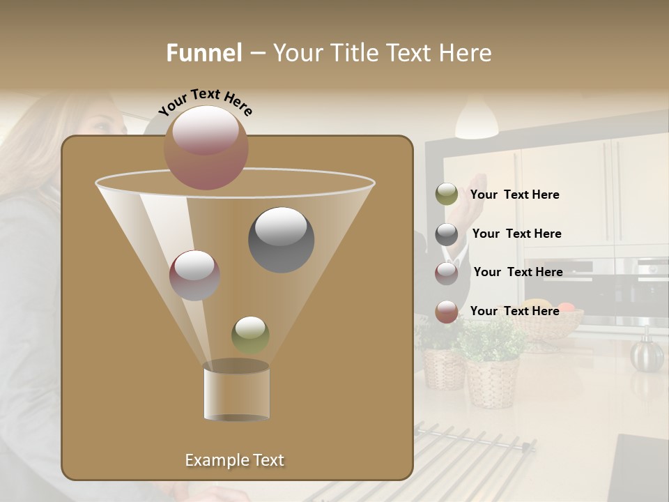 A Group Of People Standing Around A Kitchen Counter PowerPoint Template