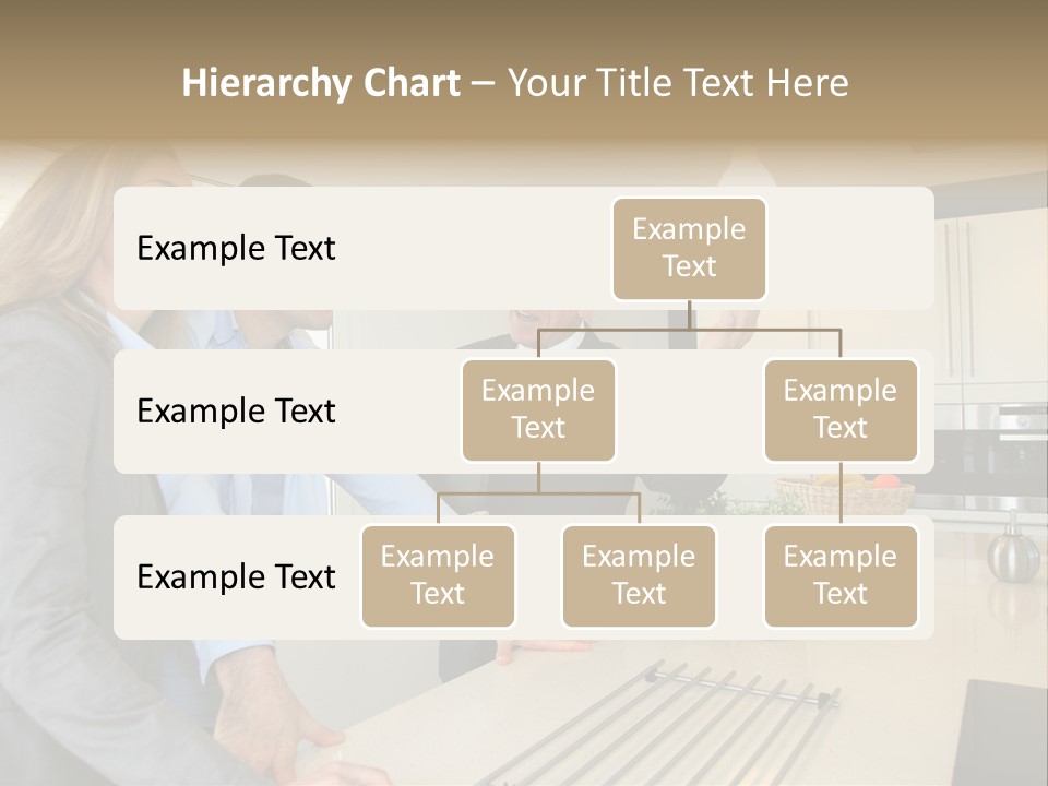 A Group Of People Standing Around A Kitchen Counter PowerPoint Template