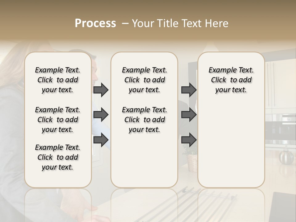 A Group Of People Standing Around A Kitchen Counter PowerPoint Template