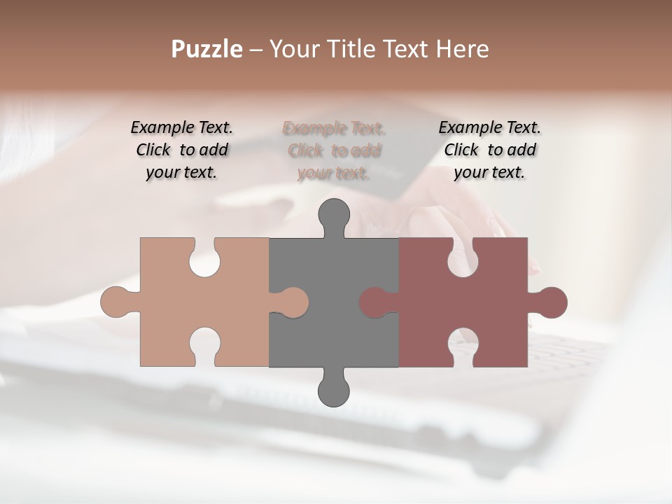 A Woman Holding A Credit Card While Typing On A Laptop PowerPoint Template