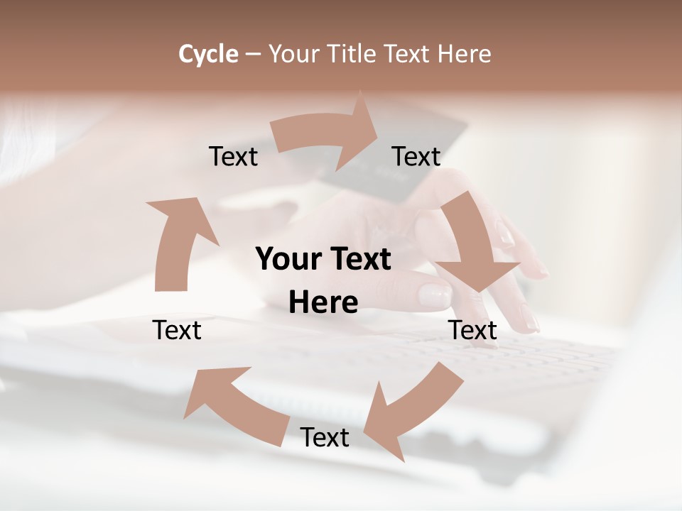 A Woman Holding A Credit Card While Typing On A Laptop PowerPoint Template