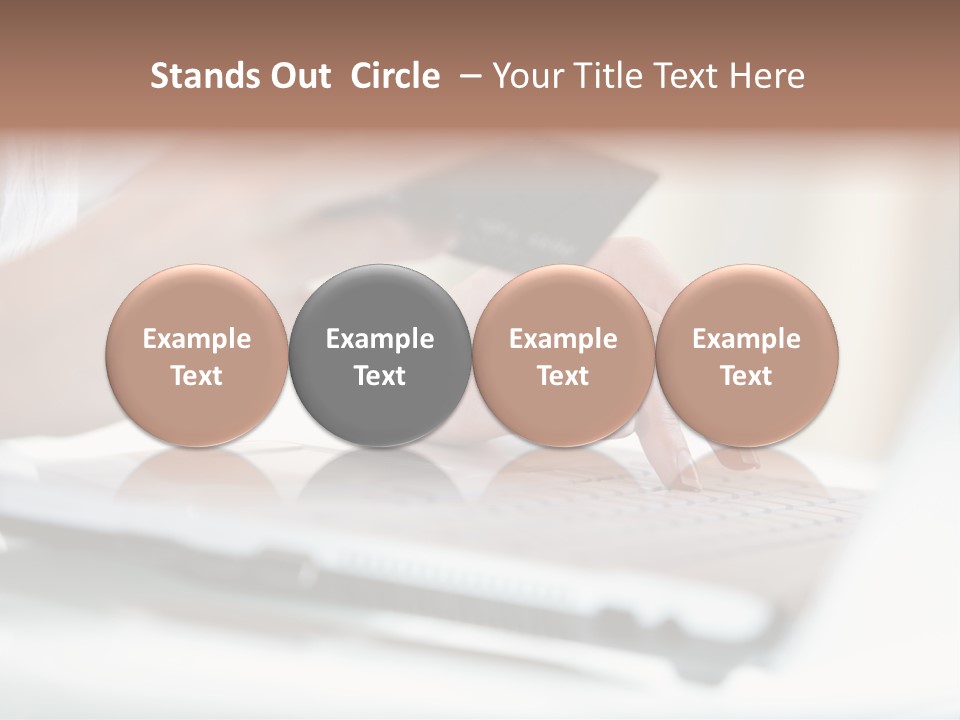 A Woman Holding A Credit Card While Typing On A Laptop PowerPoint Template