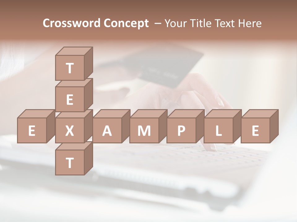 A Woman Holding A Credit Card While Typing On A Laptop PowerPoint Template