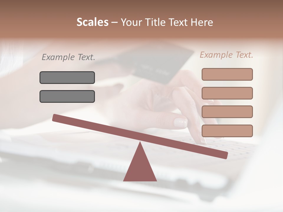 A Woman Holding A Credit Card While Typing On A Laptop PowerPoint Template