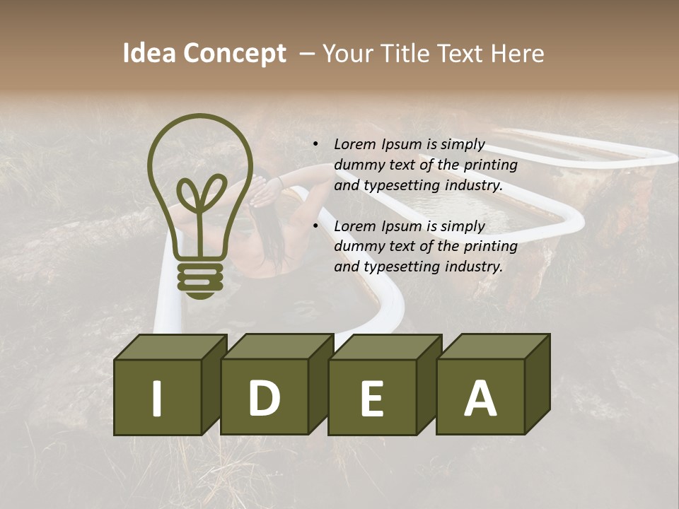 Bathtub Relaxation Alone PowerPoint Template