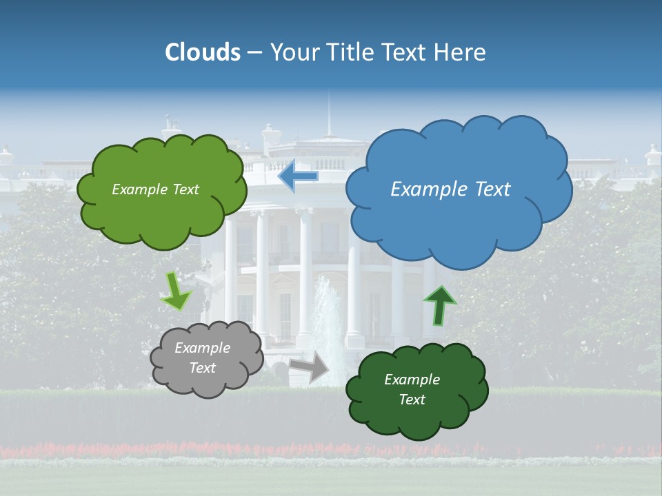 Sky Fountain Flag PowerPoint Template