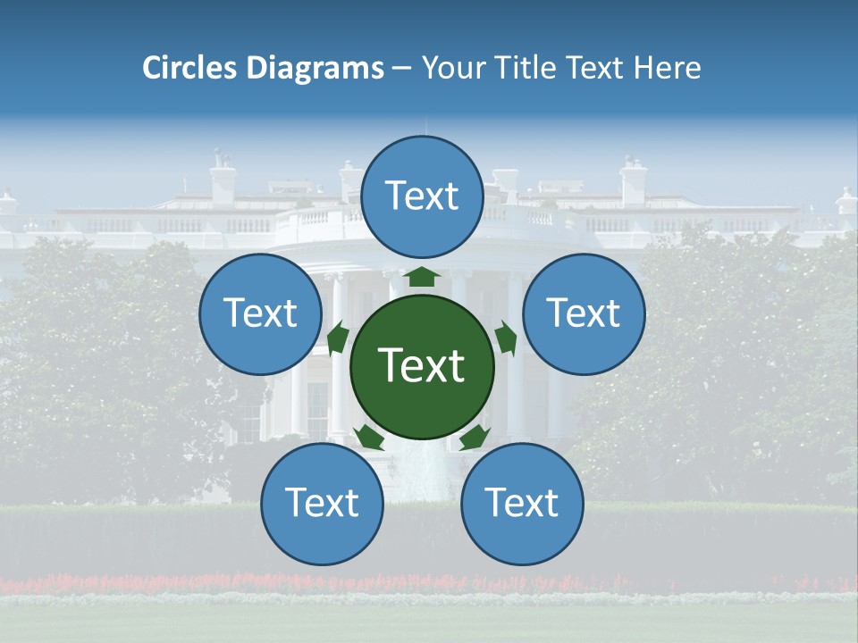 Sky Fountain Flag PowerPoint Template
